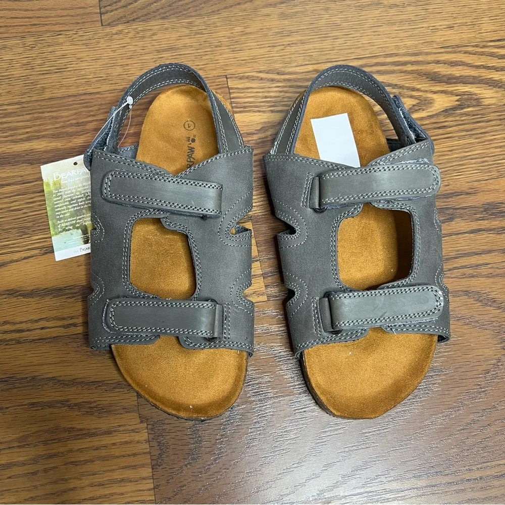 Bearpaw Galen boy's slide sandals with a microsuede footbed size 4